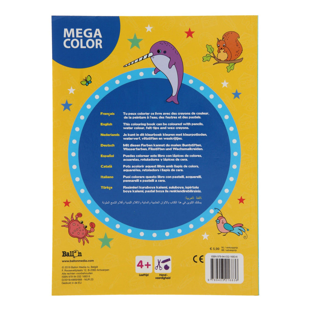 Libro da colorare mega color dell'editore standard 4+
