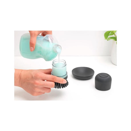 Spazzola per lavastoviglie Brabantia per lavello - con dispenser sapone - grigio scuro