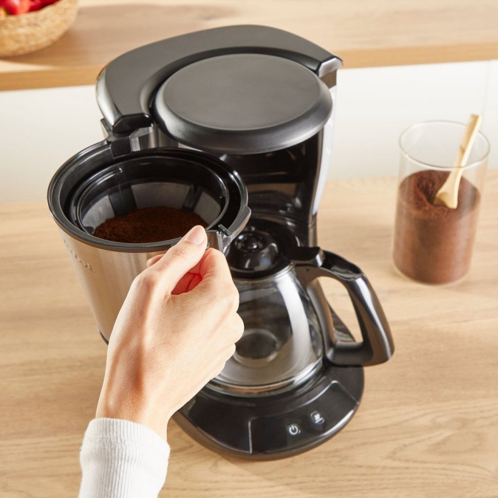 Tefal subito caffettiera con filtro in acciaio inox 1,25 l 15 tazze 1000 w