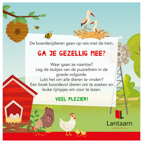 Libro Usborne sugli animali della fattoria + trenino puzzle