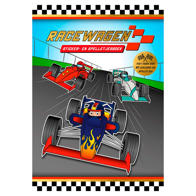 Adesivo e libro gioco dell'auto da corsa degli editori Rebo