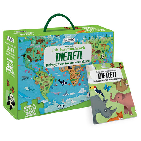 Libro e puzzle della casa editrice Rebo - animali