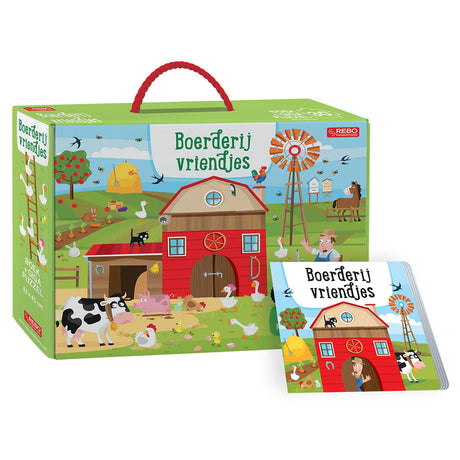 Gli editori Rebo Farm Friends puzzle gigante e libro.