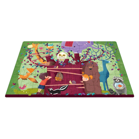 Albero pieno di animali della casa editrice Rebo - libro + puzzle