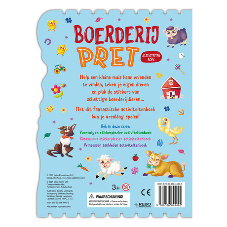 Libro di adesivi divertenti con adesivi Farm Fun degli editori Rebo