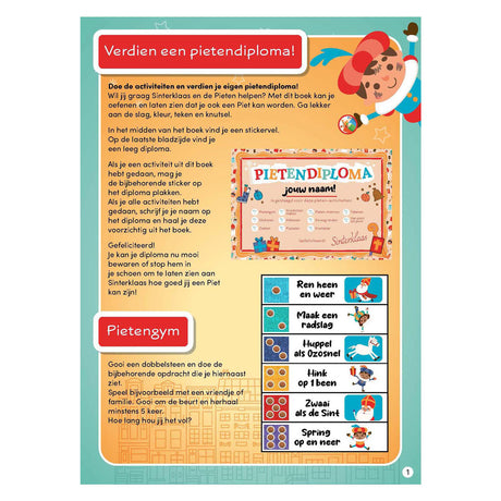 Libro dei diplomi di Sinterklaas Pete della casa editrice Rebo con adesivi