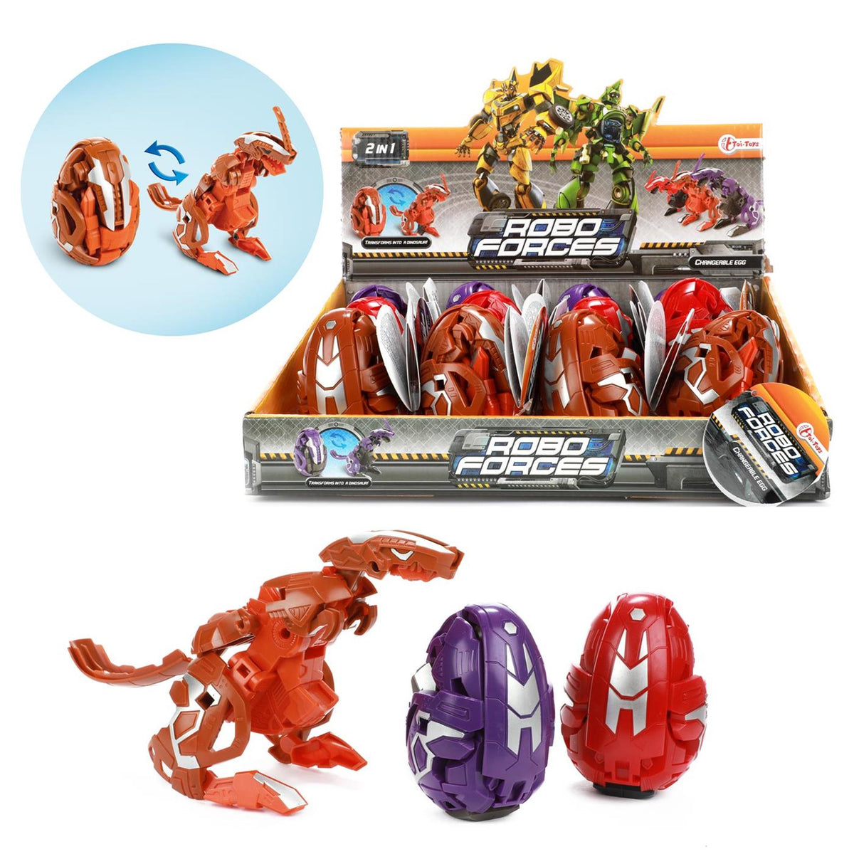 Toi-toys toi giocattoli roboforces robot cambia uova dino