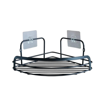 Appendiabiti angolare da bagno Wicotex in metallo con 2 strisce adesive nero 22,8x29,8x10 cm