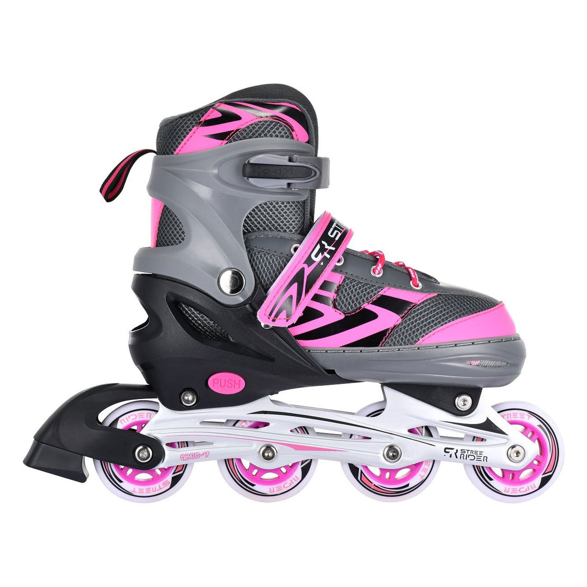 Pattini in linea Street Rider rosa grigio, taglia 37-40