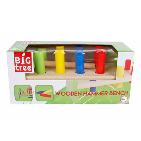 Panca per martello in legno a 2 giochi verde, 10 pz.