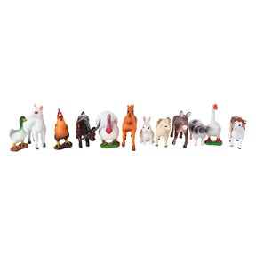 Figure di animali da fattoria in miniatura per bambini, globo, 36 pezzi.