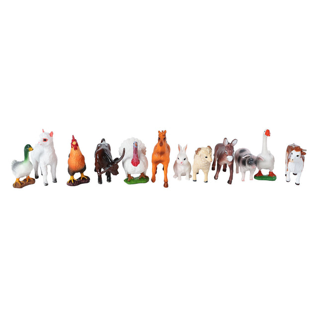 Figure di animali da fattoria in miniatura per bambini, globo, 36 pezzi.