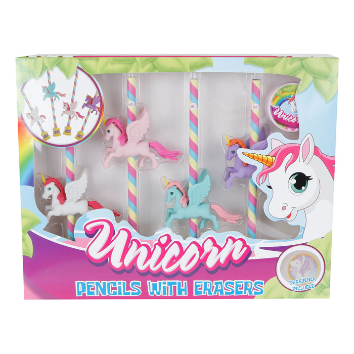 Set di matite unicorno sans marque senza marchio da 5 pezzi con temperamatite
