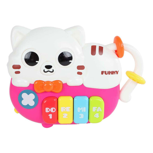 Mini club animale pianoforte gatto con luci e suoni, 15 cm