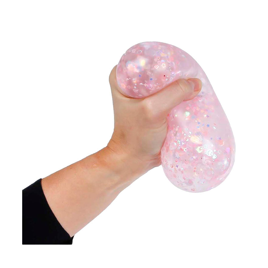 Glamour mega squeeze squeeze ball fiore e glitter, 9cm