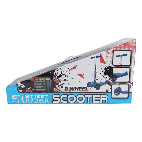 Monopattino street rider a 3 ruote con manubrio regolabile abec 7 blu