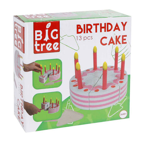 Torta di compleanno in legno, 13 pezzi.