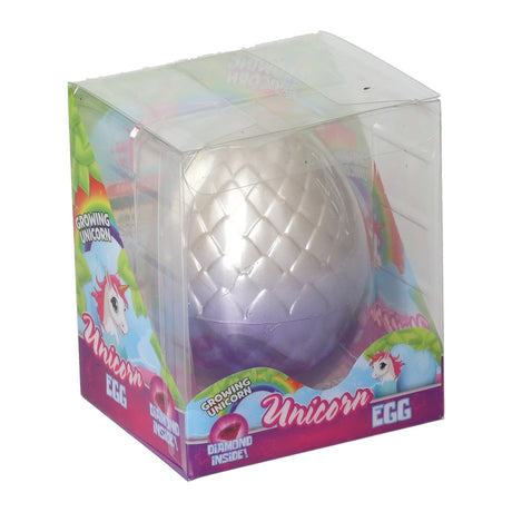 Uovo di unicorno con unicorno in crescita e diamante 8 cm 6 assortiti