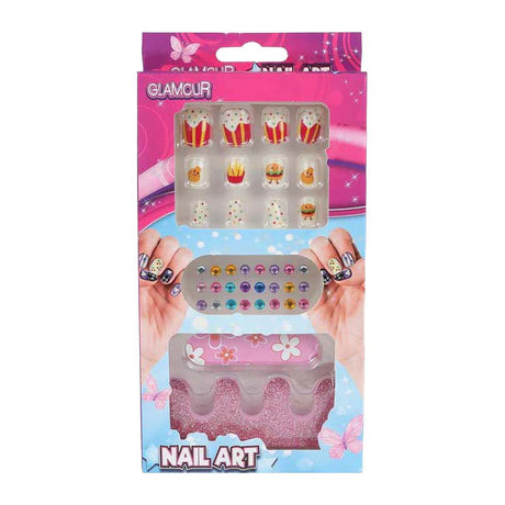Unghie artificiali glamour con diamanti - 12 pz.