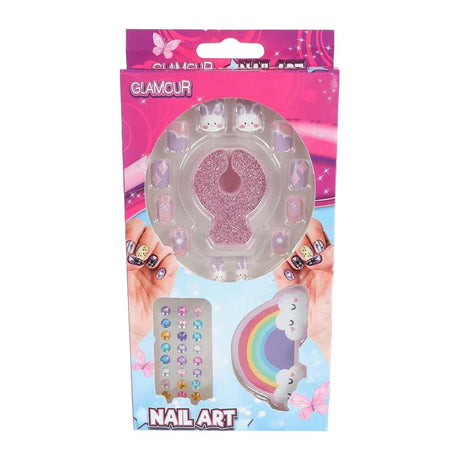 Unghie artificiali glamour con diamanti - 12 pz.