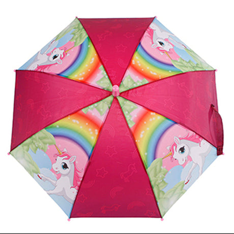 Ombrello unicorno per ragazze 70 cm poliestere rosa