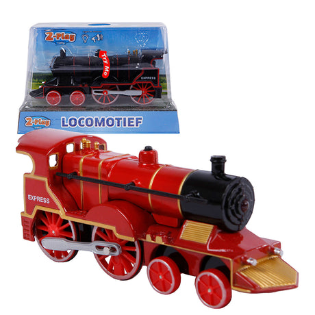 Locomotiva pressofusa a 2 giochi con luci e suoni, 14 cm
