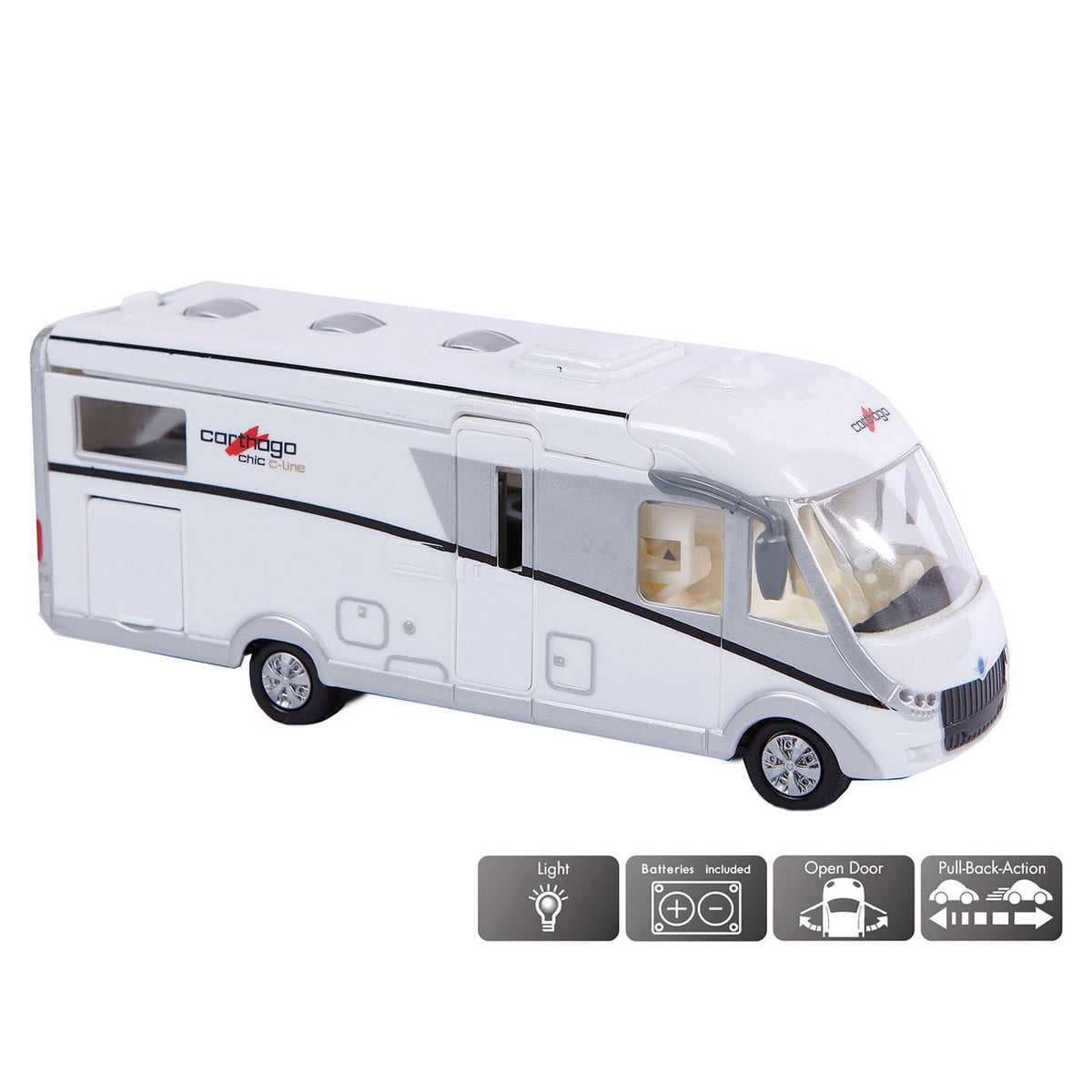 Mappamondo camper carthago pressofuso per bambini con luce, 16 cm