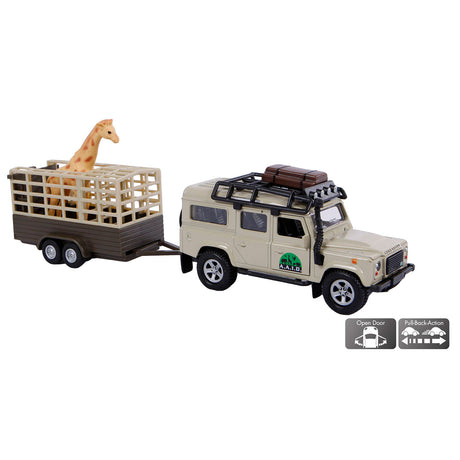 Mappamondo per bambini Land Rover Defender + rimorchio giraffa