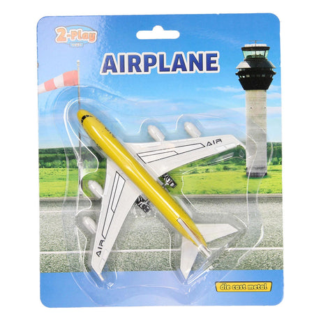 Aereo pull back pressofuso a 2 giochi, 14 cm