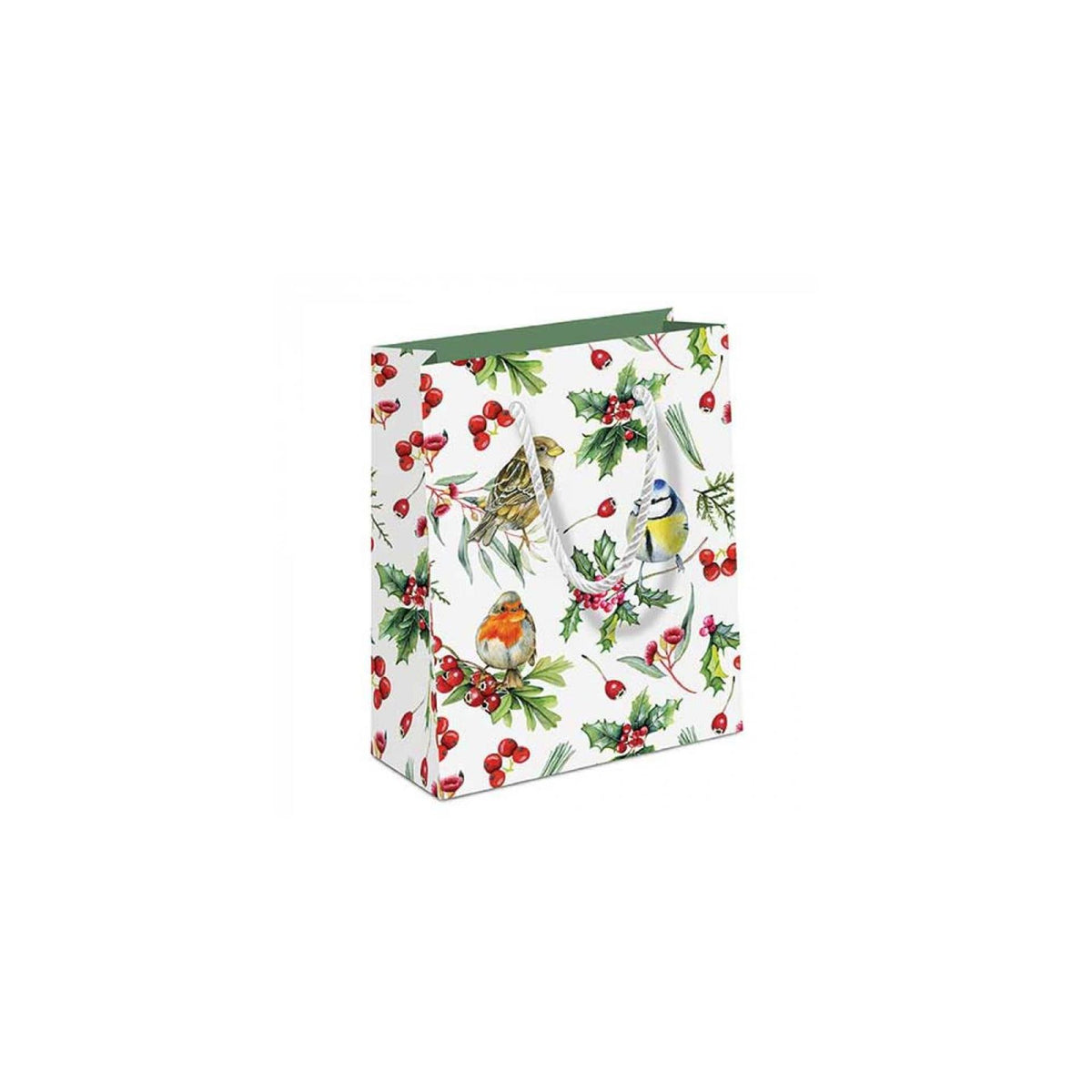Borsa regalo Ambiente uccelli in inverno carta 22,5x17x19 cm