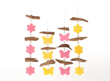 Hbx ghirlanda di sapone vivente naturale fiore farfalla 10x3x4 cm giallo rosa