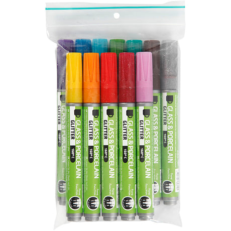 Creative Company Glass and Porcelain States Color Glitter, 12st.