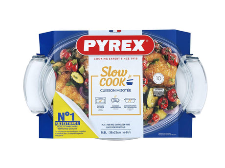 Piatto ovale Pyrex essenziale con coperchio in vetro 38x23 cm 5,8 l