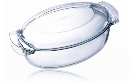 Piatto ovale Pyrex essenziale con coperchio in vetro 38x23 cm 5,8 l
