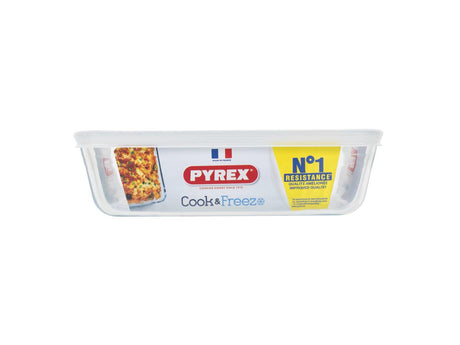 Ciotola rettangolare in Pyrex 1,5 l - cook freeze con coperchio salvafreschezza