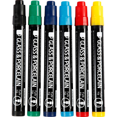 Creativ Company cc penna per vetro e porcellana senza punta a pompa, set base 6 pezzi