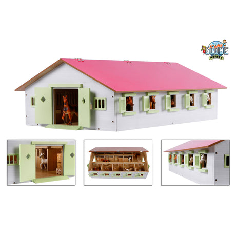 Scuderia per bambini con mappamondo con 9 box, 1:32