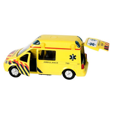 Ambulanza per bambini con mappamondo nl pressofuso pb con luci e suoni 13 cm