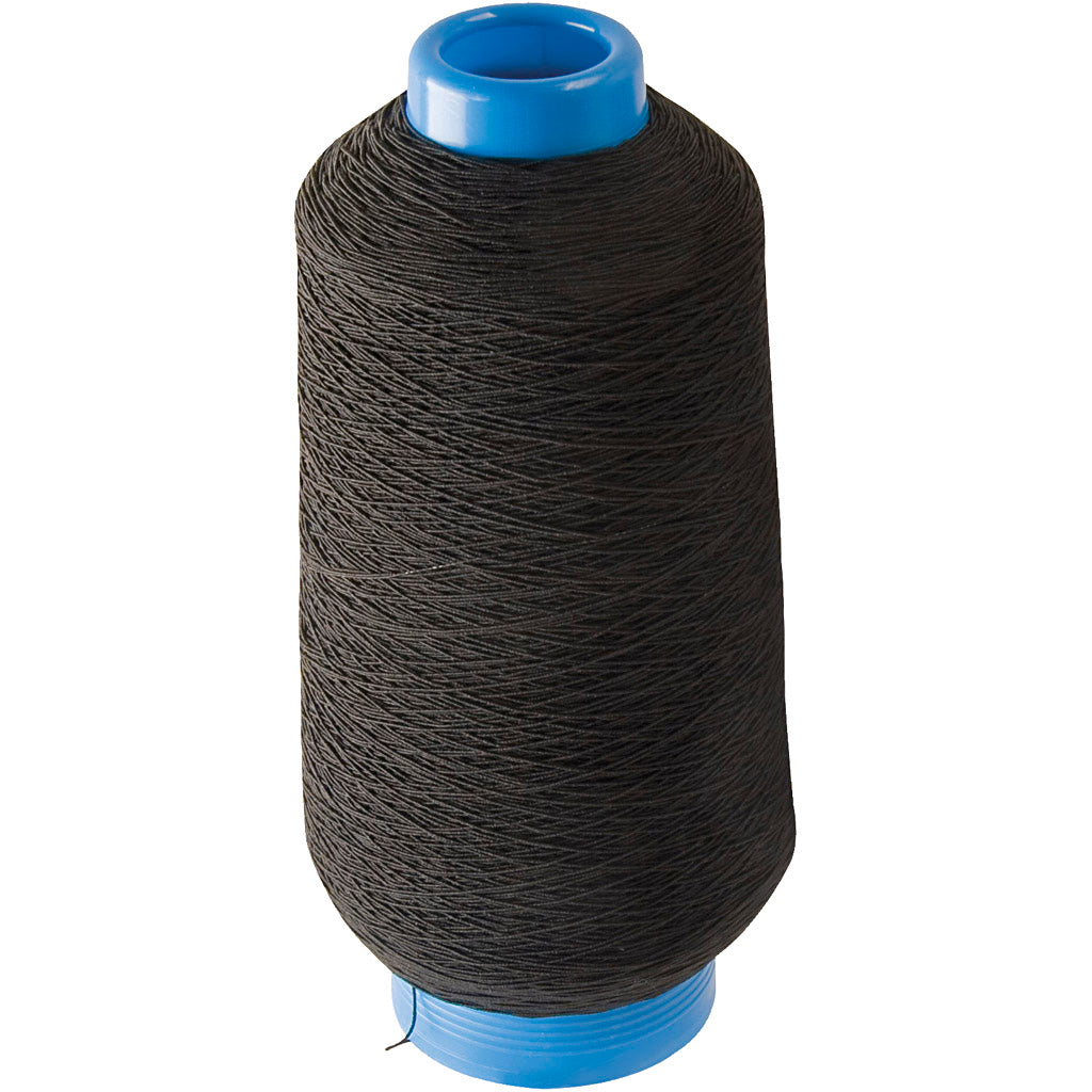 Creative Company Dun Round Elastiche Yarn Black, 1500m