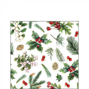 Tovagliolo Ambiente 25 cm verde invernale bianco