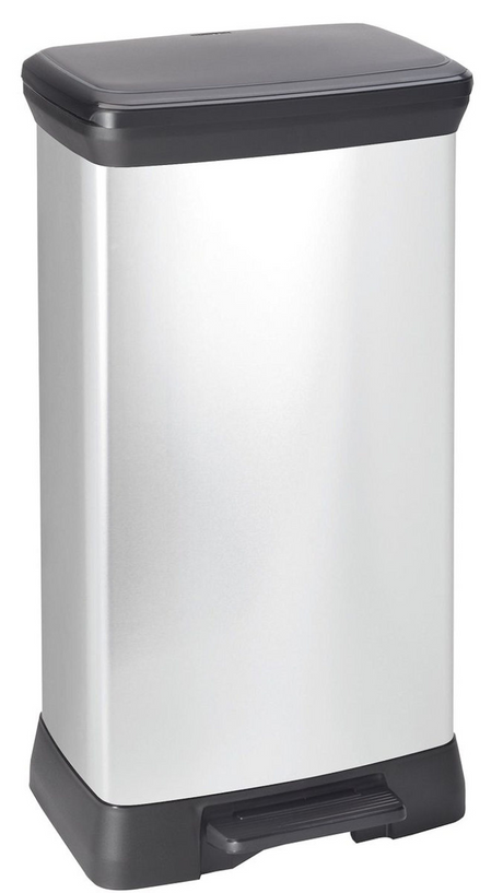 Curver decobin 50l rettangolare argento nero