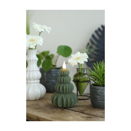 Candela led Ideas 4 stagioni albero di cera marrone tortora ø6.9xh12cm