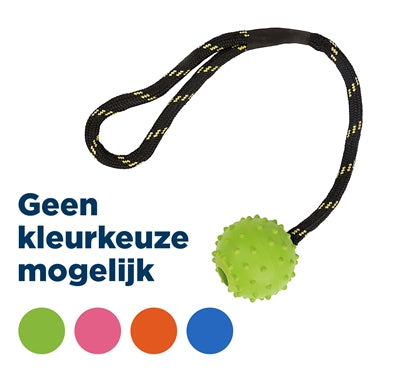 Happy pet giocattoli resistenti galleggiante corda in gomma con palla asst