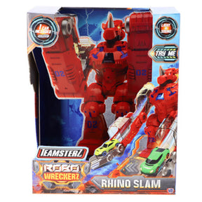 Robot dino car launcher con luci e suoni + 1 auto