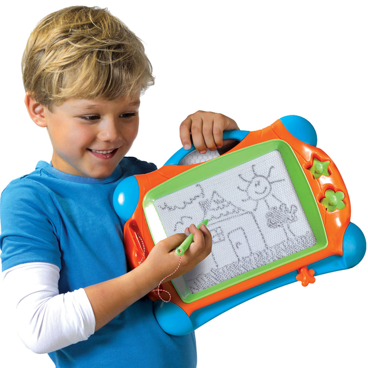 Ses creative – tavolo da disegno magnetico – 25x34 cm – inclusa penna e 2 timbri – giocattoli Montessori a partire da 3 anni