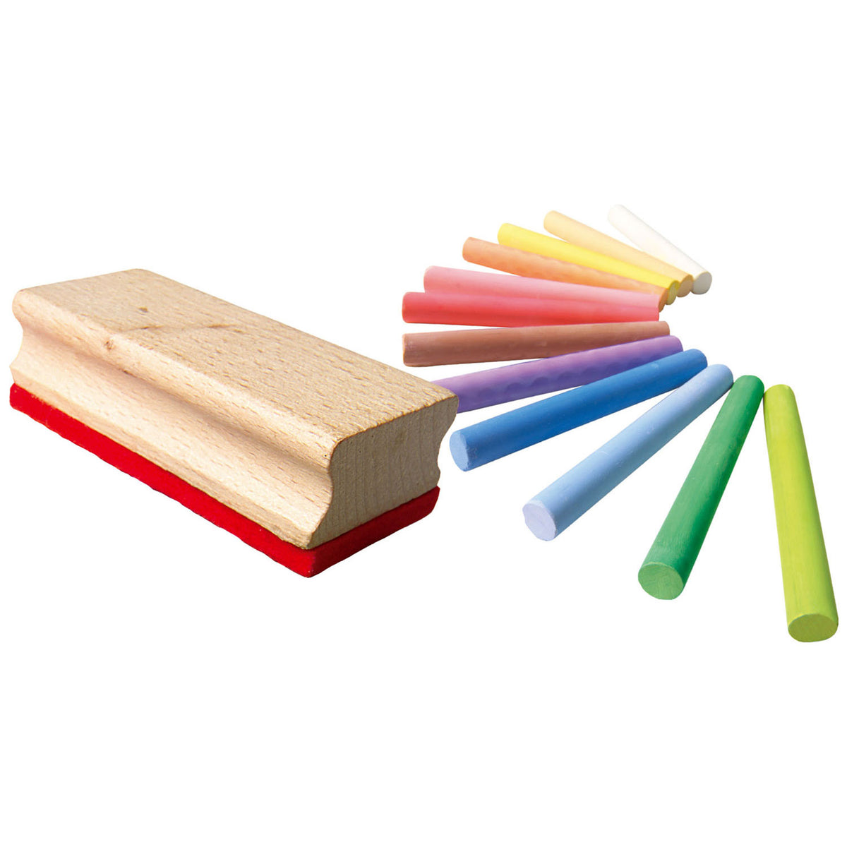 Set di pastelli colorati con gomma