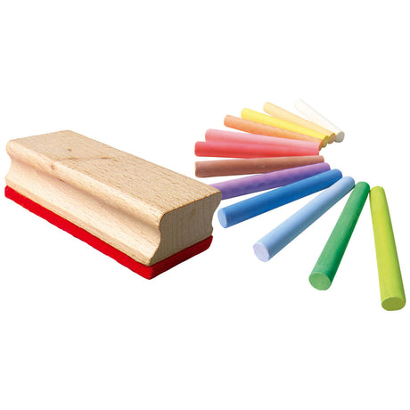 Set di pastelli colorati con gomma