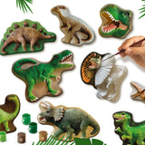 Ses creative - fusione e pittura - mondo dei dinosauri - asciugatura rapida - con stampi, gesso, vernice, pennello, spatola e spugna - lavoretti per ragazzi - giocattoli di dinosauri