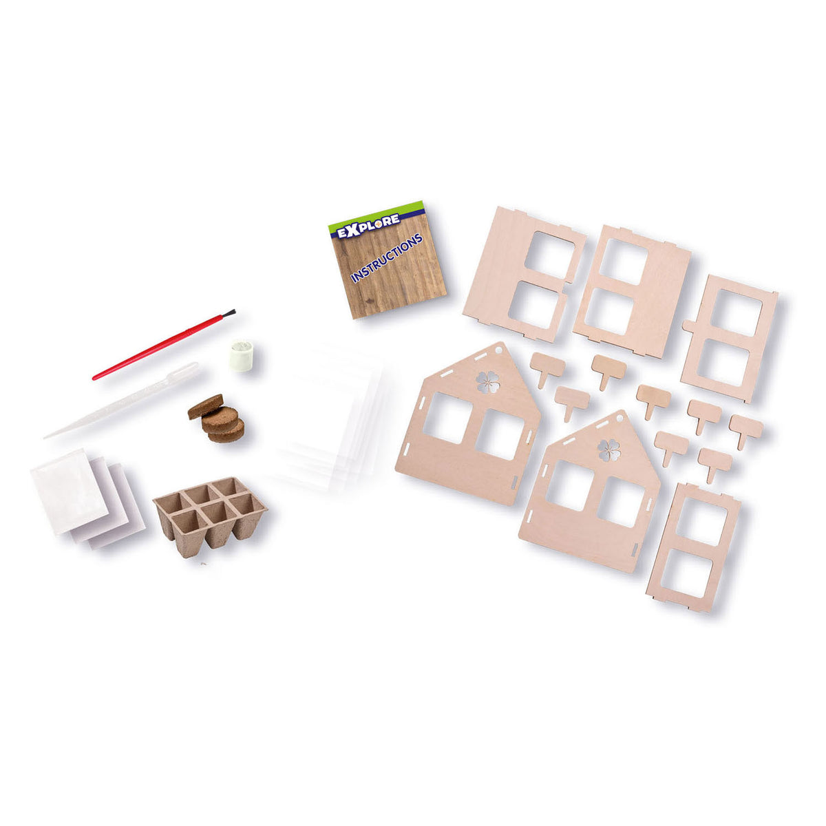 Ses creative - esplora - serra con verdure - coltiva il tuo pomodoro, basilico e cetriolo - vera serra in legno - scatole per esperimenti - mini orto per bambini