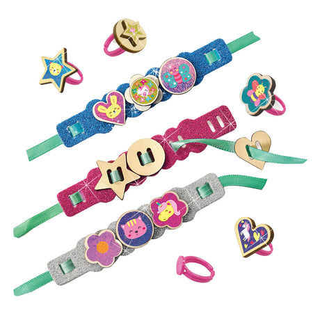 Ses creative ses easy anelli e braccialetti glitterati